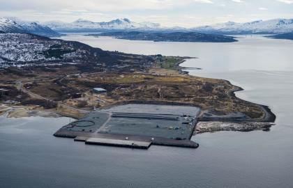 Området hvor Grøtsund industripark er planlagt etablert. Foto: Tromsø havn